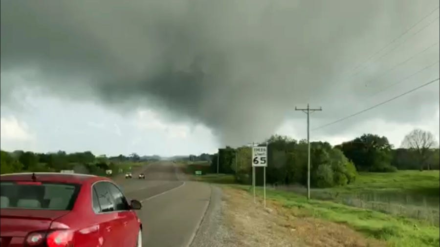 Thomas Marcum shot video of a tornado from State Highway 48 in Durant, Okla., on April 22.