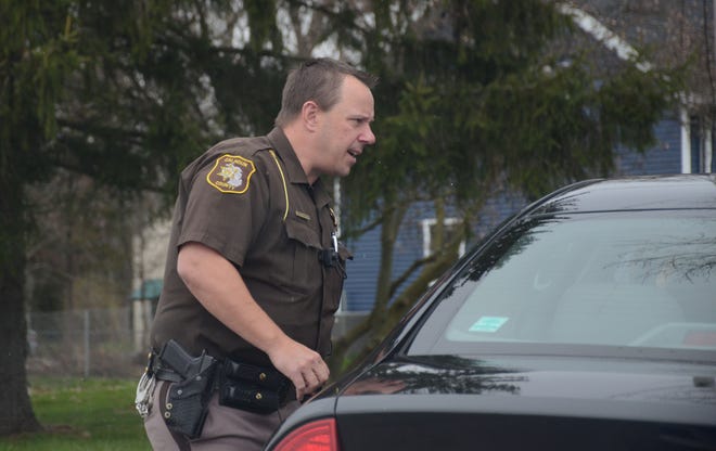 Calhoun County Deputy Brian Weberling talks to a driver he stopped for speeding.

Trace Christenson/The Enquirer