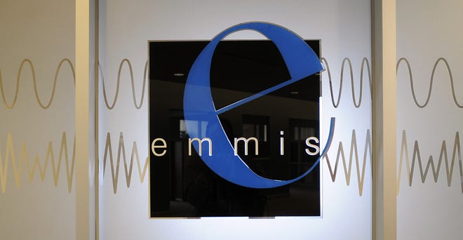 AM and FM wavelengths are seen in the decor of the offices of Emmis Communications, located Downtown on Monument Circle. / Alan Petersime / The Star 2010 file photo
