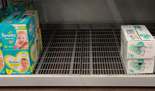 Diapers were snatched up in coronavirus panic buying.
