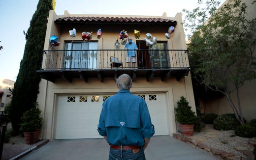 Friends and family members of El Pasoan James Keller gave him a drive-by birthday party Friday at his westside home.