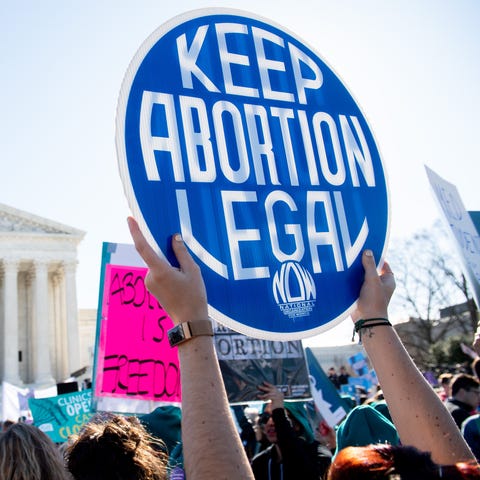 Activists supporting legal access to abortion prot