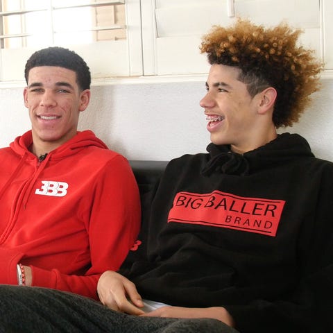 LaVar Ball's three basketball-playing sons in 2017