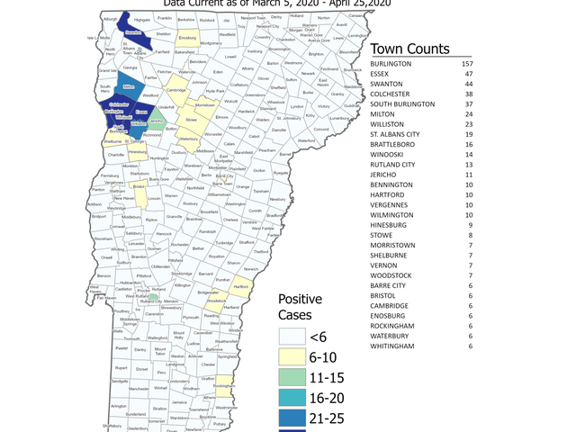 towns in vermont map Vermont Releases Town By Town Data On Coronavirus Cases Expands towns in vermont map