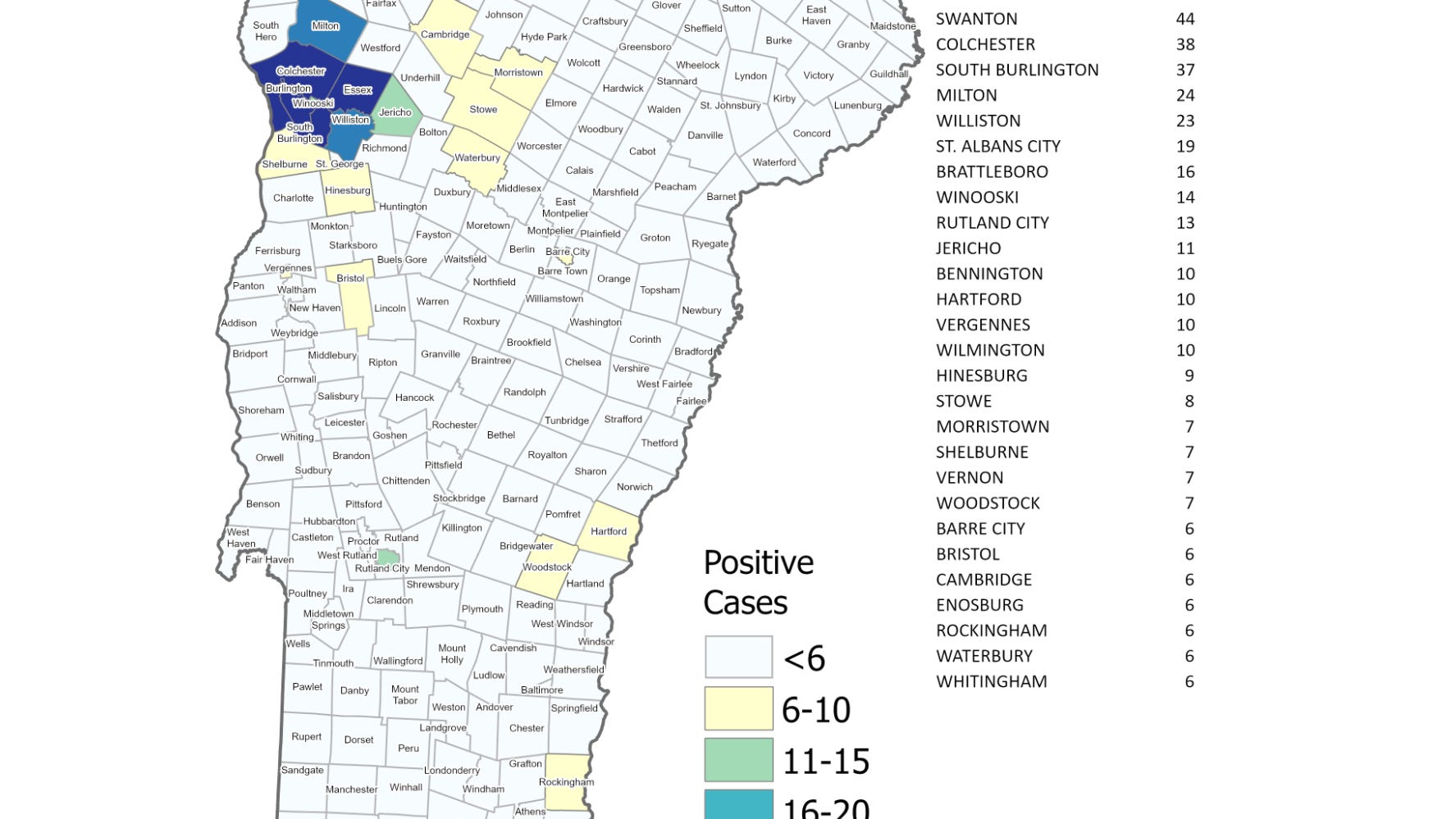 Vermont releases town by town data on coronavirus cases, expands