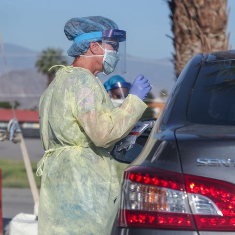 A health care professional tests a Coachella Valle