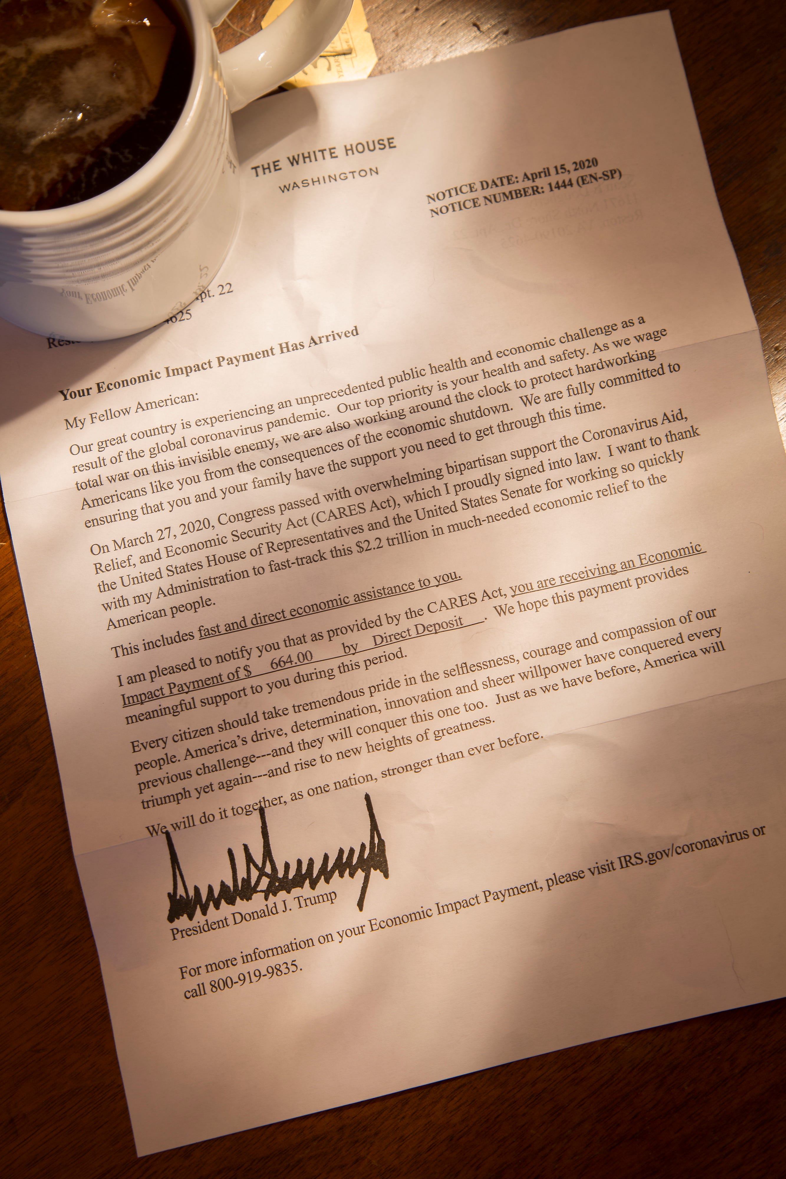 Coronavirus Trump Letter To Stimulus Check Recipients Causes Stir