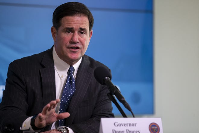 Gov. Doug Ducey is rarely seen wearing a face mask in public, in contrary to advice from health experts.