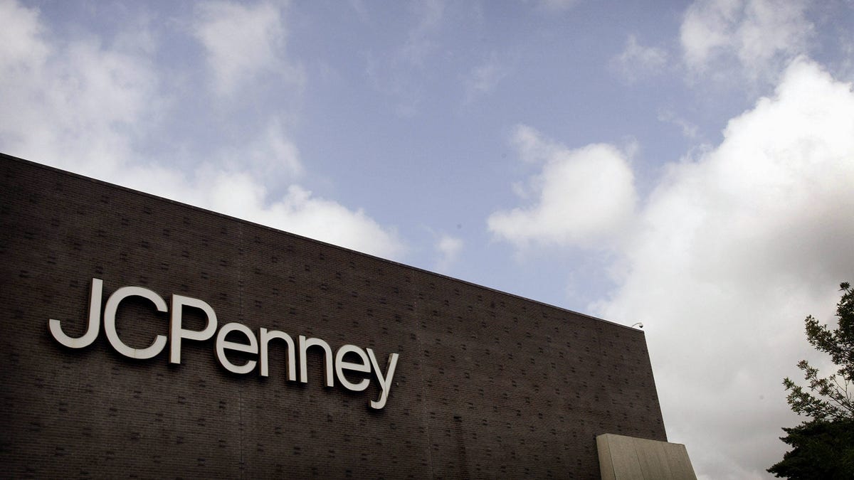 A sign marks the location of a J.C. Penney store in Riverside, Illinois, on Aug. 12, 2003.