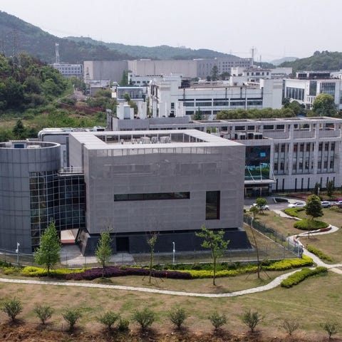 An aerial view shows the Wuhan Institute of Virolo