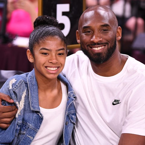 Kobe and Gianna Bryant at the 2019 WNBA All-Star G