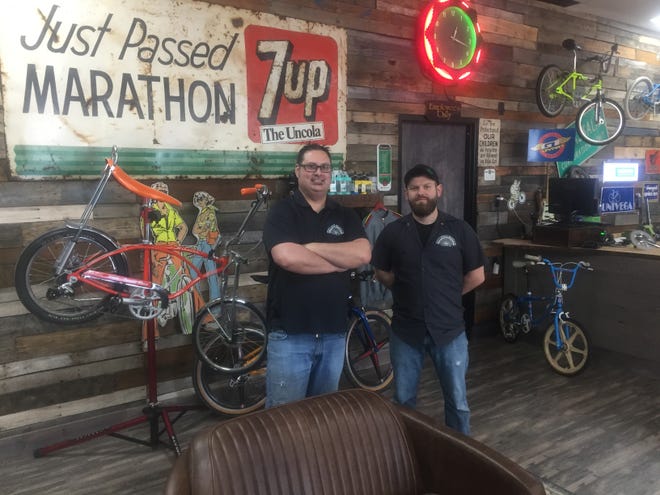 Nick Matheny and Kevin Hunziker recently launched a soft-opening for "Rusty Spokes Bicycle Co." in Pataskala.