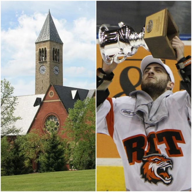 Cornell University, left, and the Rochester Institute of Technology are being sued by students seeking partial refunds.
