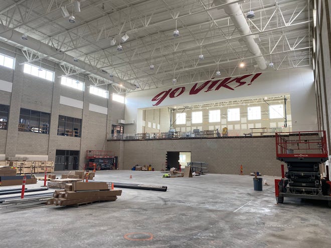A look at the progress being made with the new North Salem High School gym.