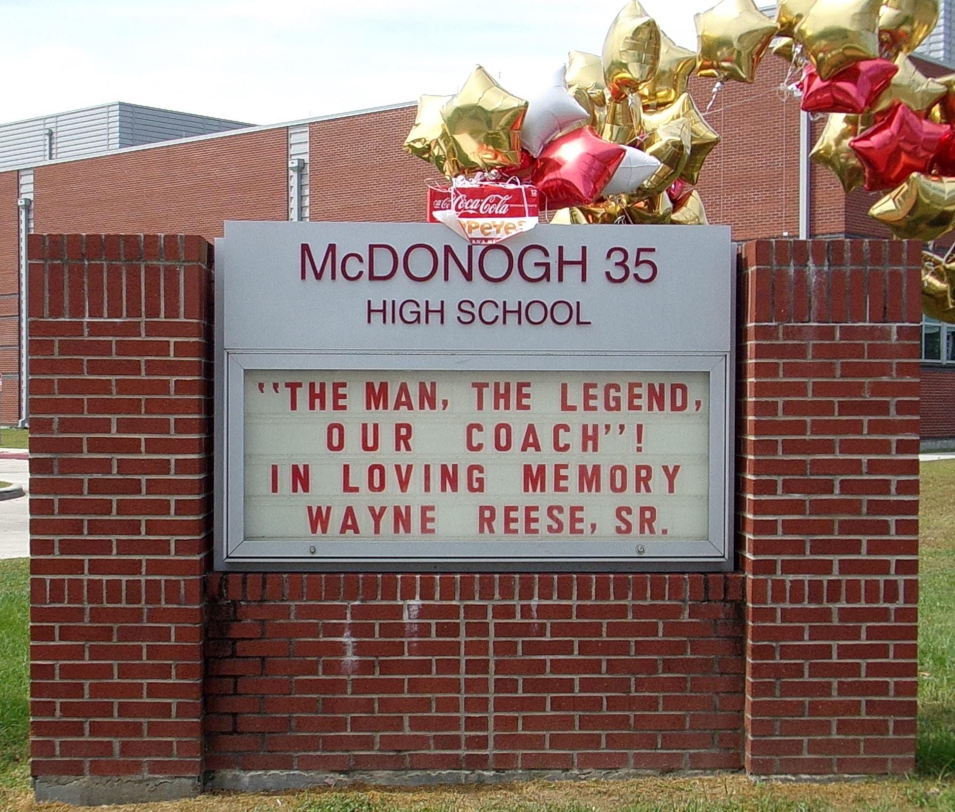 After the April 2 death of longtime coach Wayne Reese Sr., the marquee at McDonogh 35 High School paid tribute to the man who was a father figure to generations of players.