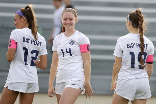 Former Bay Port soccer star Alaina Abel (14) is one of the players featured in the Wisconsin Soccer Coaches Association virtual games on Saturday.