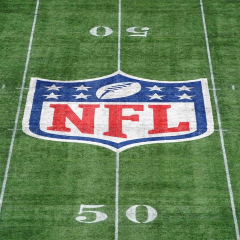 General overall view of the NFL shield logo at mid