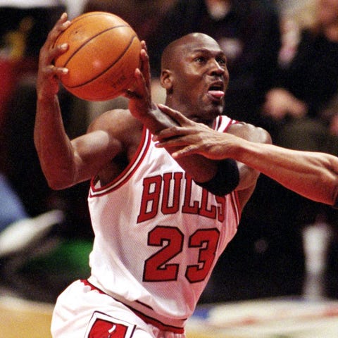Michael Jordan during an April 1998 game.