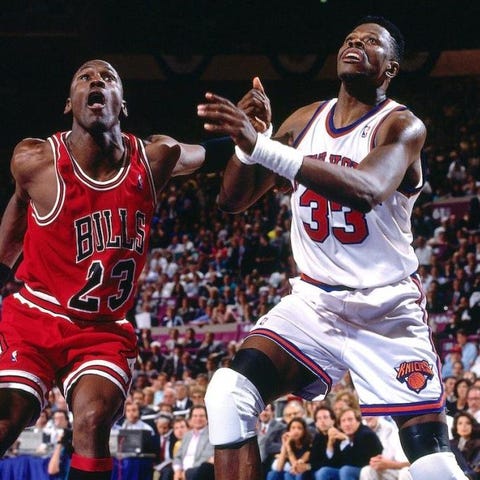 Michael Jordan and Patrick Ewing in 1993.