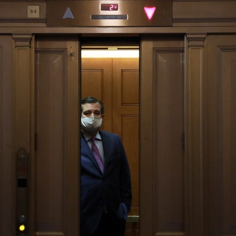 Sen. Ted Cruz (R-TX) takes an elevator as he leave