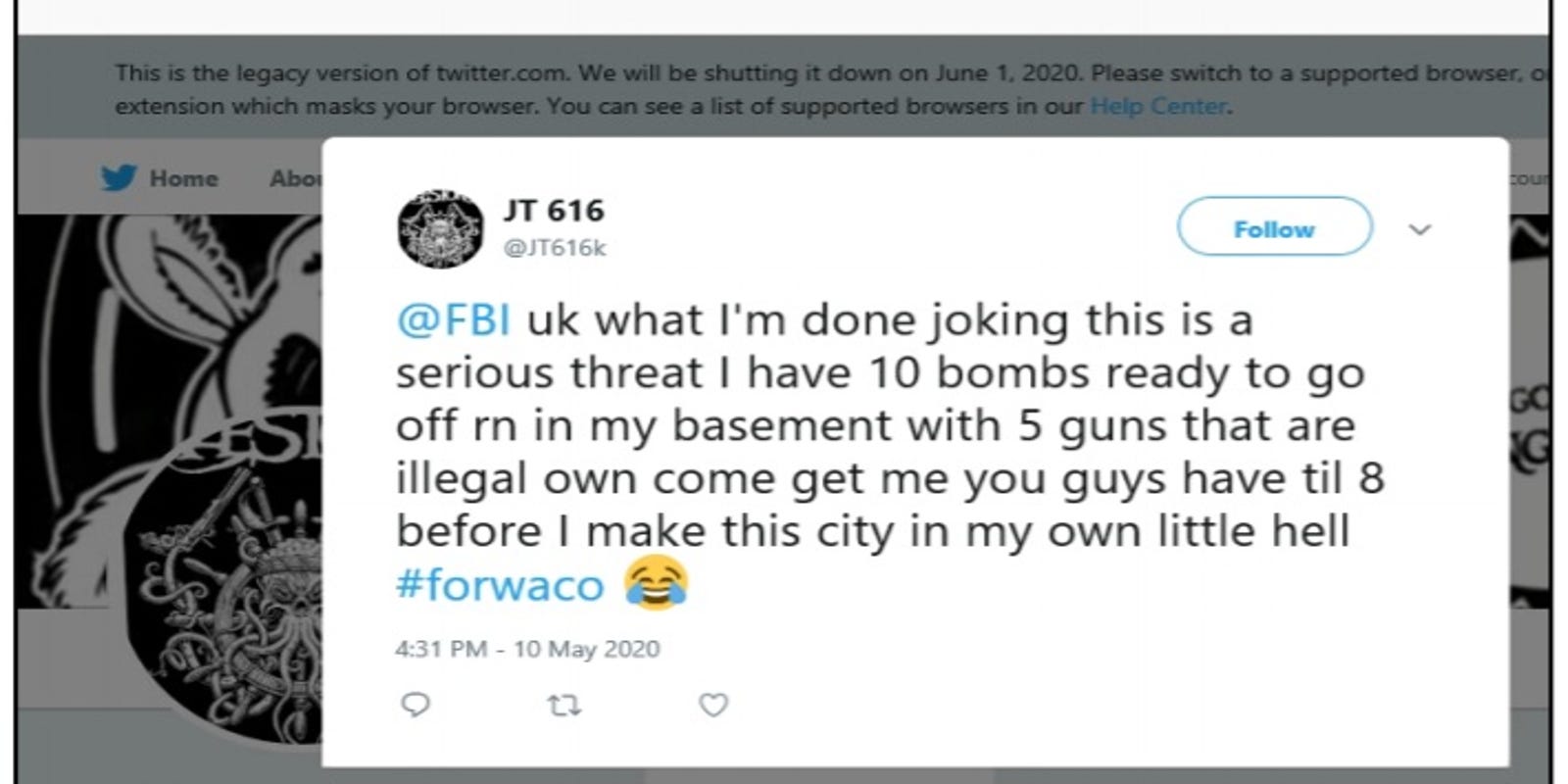 Macomb Co Man Arrested After Posting Fbi Bomb Threat On Twitter
