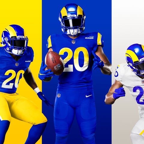 The Los Angeles Rams unveil their new uniforms tha