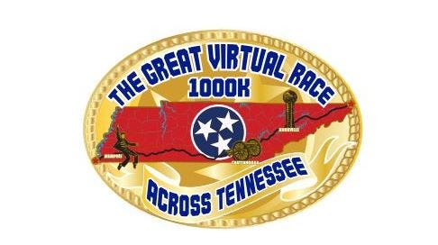 More than 19,000 people from around the world have registered for the Great Virtual Race Across Tennessee. From May 1 through Aug. 31, they will attempt to run 1,000 kilometers (more than 634 miles) from wherever they are. If they make it, they will get this medal as a reward.