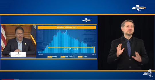 sign language interpreter during cuomo briefing