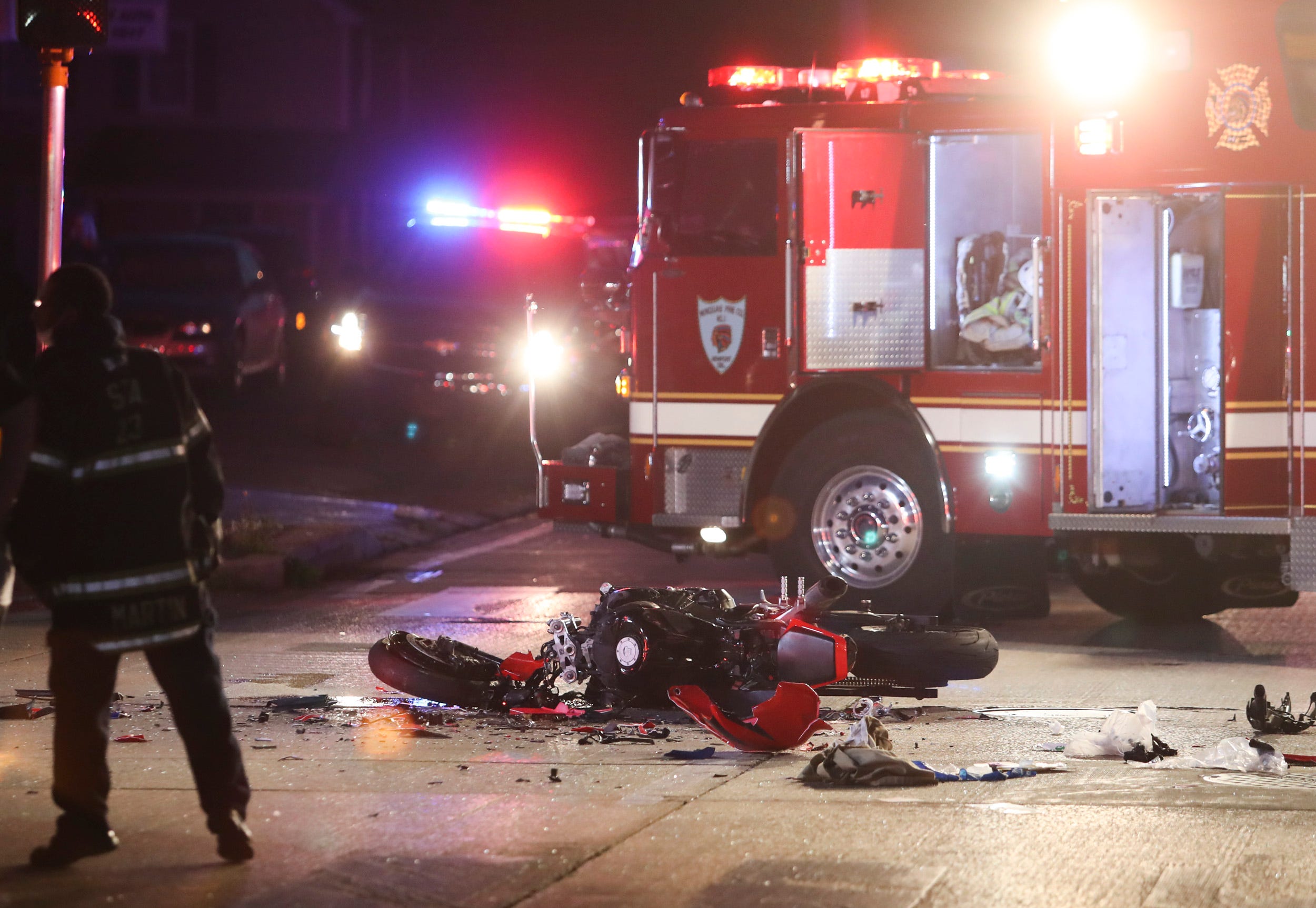 Motorcycle crashes near Newport