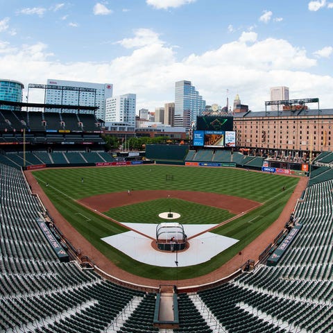 A general view before the start of a baseball game