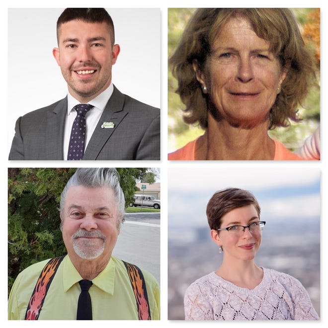 From upper left, Donald Abbott, Kristine Grimes, Dick Kirtley and Wendy Stolyarov are running for Sparks City Council Ward 1.