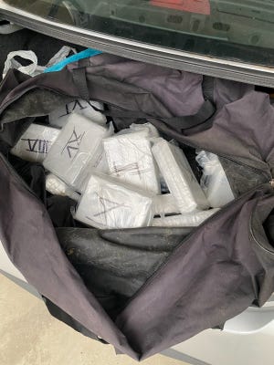 A car traveling Interstate 70 in Wayne County was found to be transporting 21 kilograms of drugs. The fentanyl and heroin are estimated to be worth more than $25 million on the street.