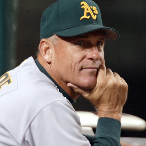 Art Howe during a 2002 game between the A's and An
