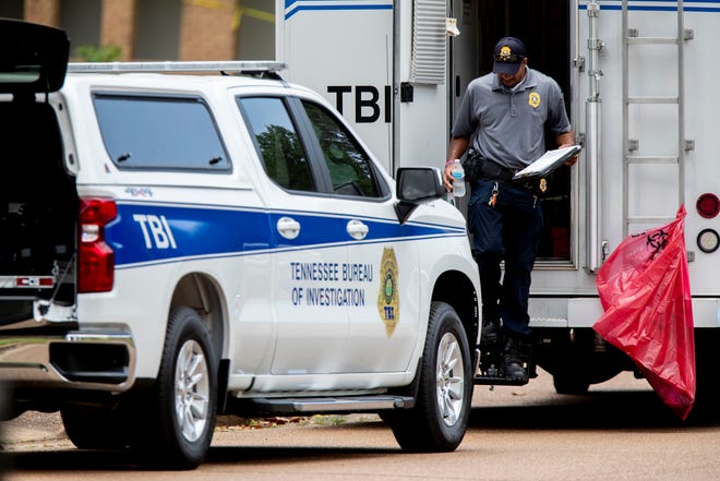 The Tennessee Bureau of Investigation works the scene of an officer-involved shooting Sunday, May 17, 2020, in the 6900 block of Corsica Drive in Germantown.