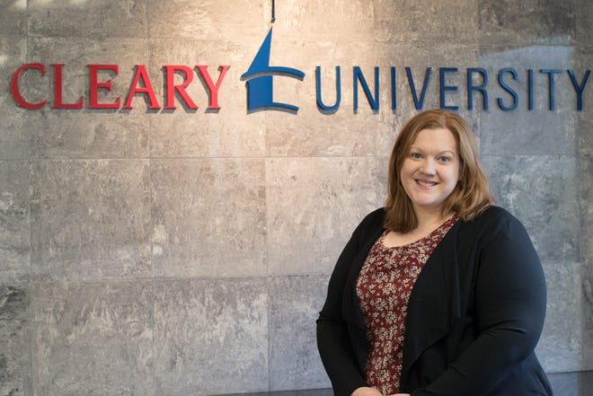 Emily Barnes, shown Tuesday, April 19, 2020, has been named interim president of Cleary University.