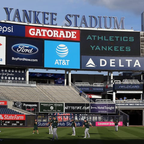 A general view of Yankee Stadium before the game a