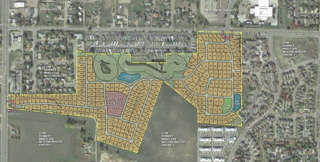 A preliminary sketch of how spaces might be laid out at a proposed mobile home park in south Fort Collins.