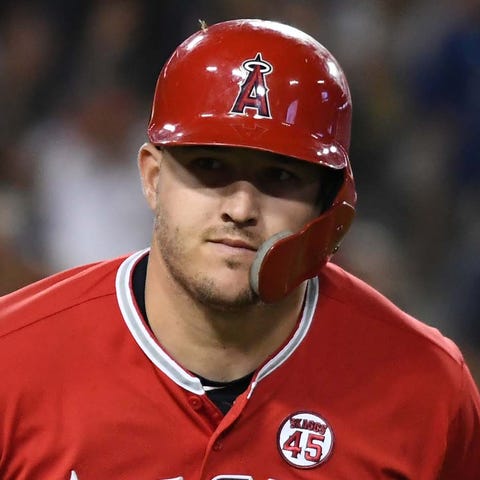 Los Angeles Angels outfielder Mike Trout made his 