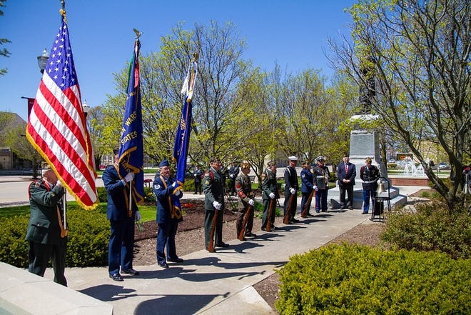 Pictured: City of Two Rivers holds a Memorial Day ceremony May 20 in Central Park. A tribute video of the ceremony will be posted online on Memorial Day.