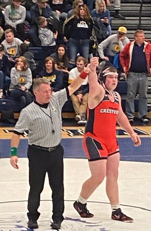 Crestview senior Caden Hill, the No. 1-ranked Division III heavyweight in Ohio when the season ended, is headed to junior college in Iowa in hopes of eventually landing back in Ohio with a bigger college program.