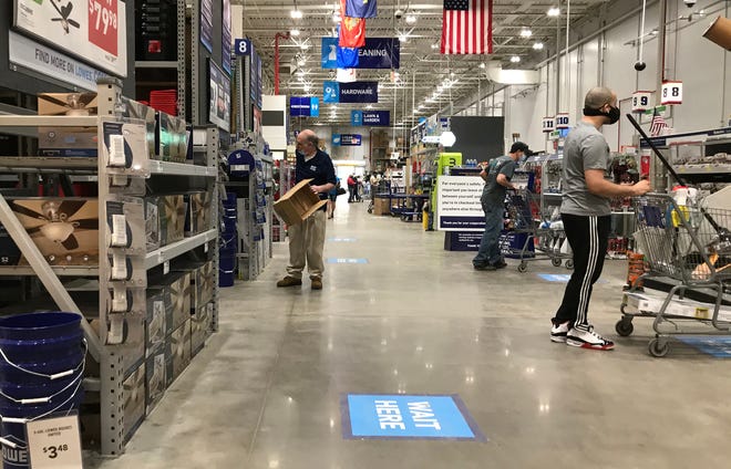 The Lowe’s Home Improvement on Ridge Road in Greece saw most people in masks on Friday, May 22, 2020. The Lowe’s Home Improvement on Ridge Road in Greece saw most people in masks on Friday, May 22, 2020.
