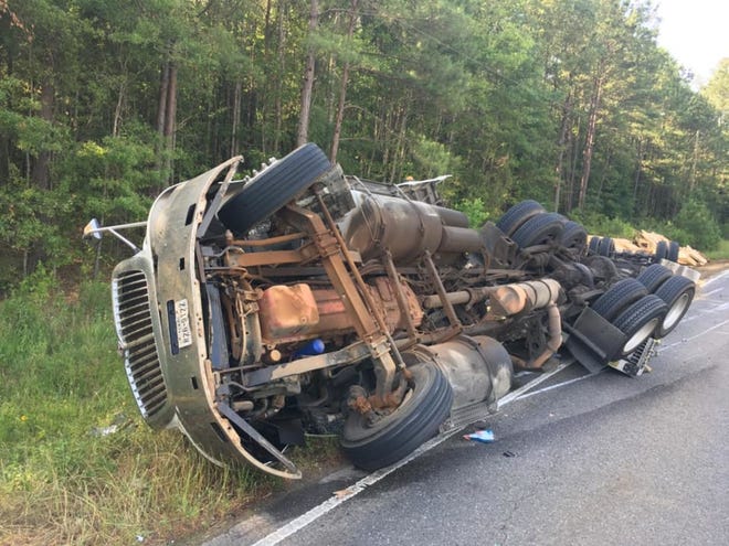 Motorists are advised to take alternate routes on Friday, May 22, 2020, after an 18-wheeler overturned on Louisiana Highway 169, just south of Hammock Road.
