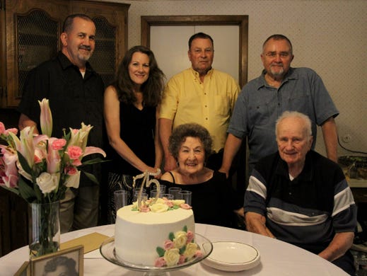 Eugene and Mary Szczepinski with their four children, Steven, Debbie Jellerson, Gene and Greg. They celebrated Eugene and Mary's 75th wedding anniversary Saturday, May 23, 2020. The pair was married May 22, 1945, in San Antonio.