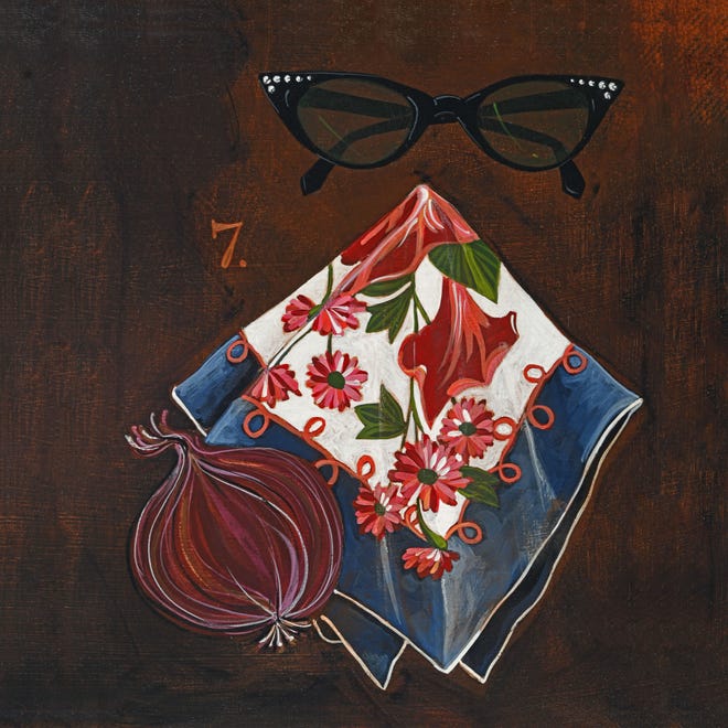 "Fanny kept sunglasses and a handkerchief in her apron," a painting by Amy C. Evans that inspired the recipe "Fanny's Oxtail and Red Onion Soup Gratine" in "A Good Meal Is Hard to Find."