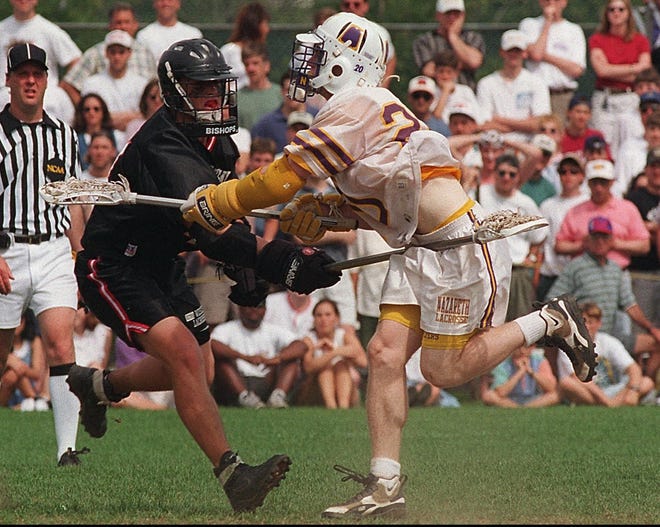 Nazareth's Ryan McDermott, shown in action in 1996, scored the national championship winning goal in 1997 for the Golden Flyers.