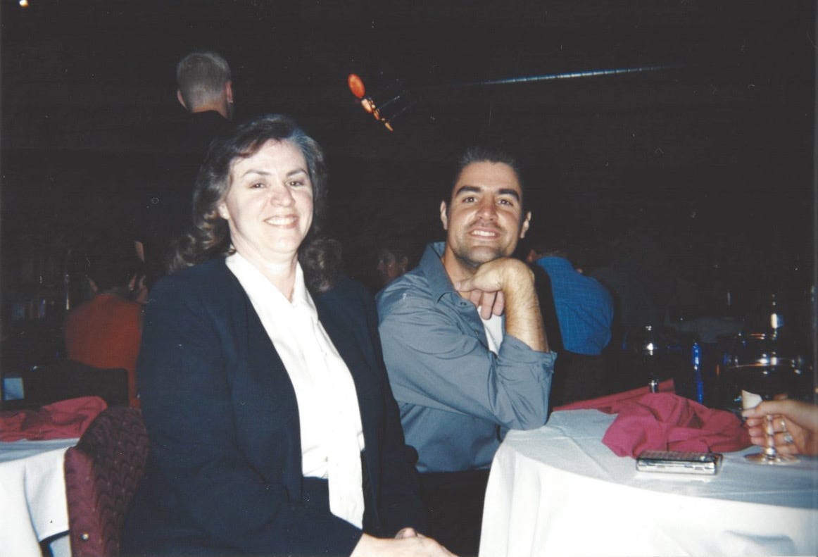 Kevin Boehm with his mother, Dee Boehm.