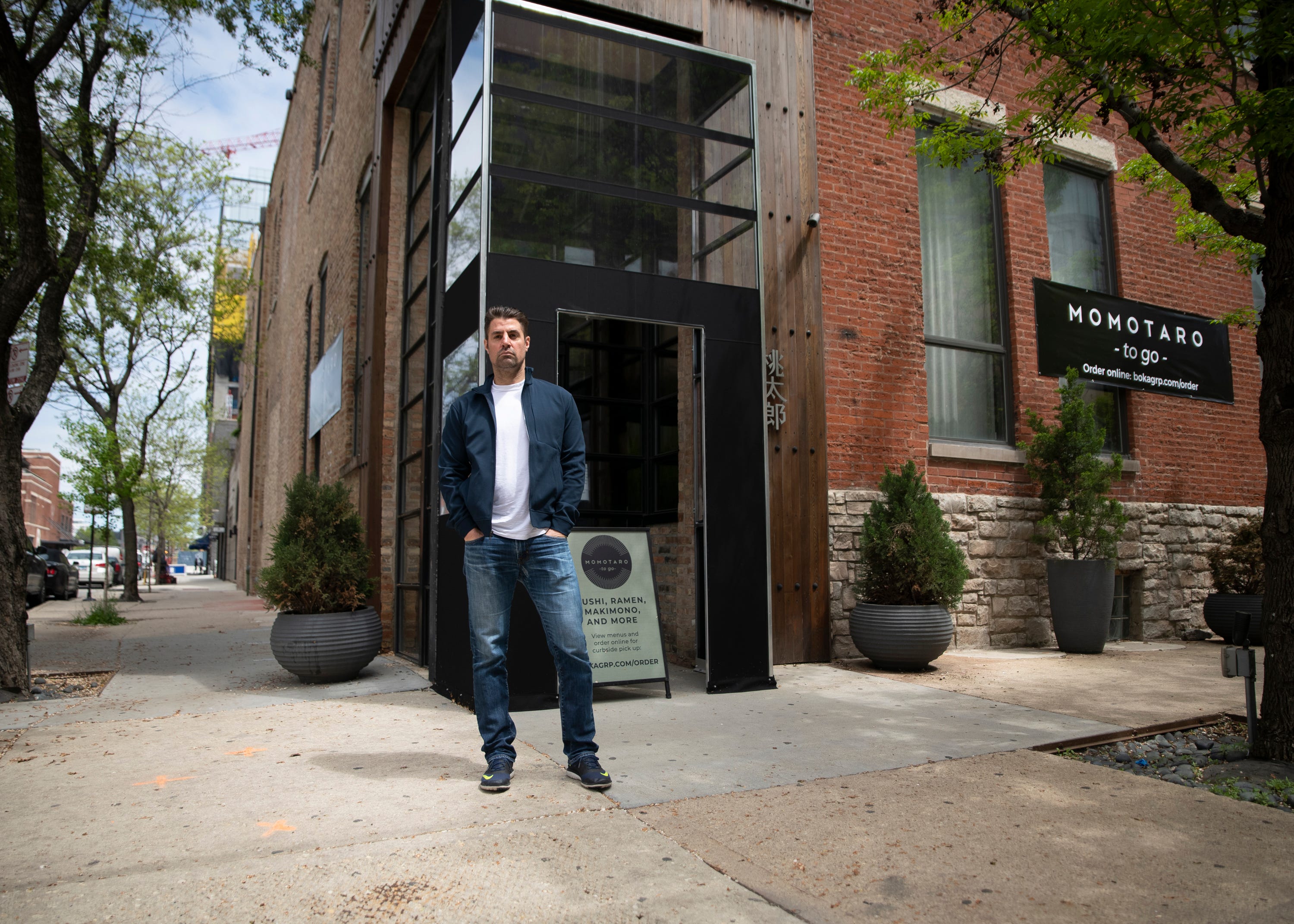 Restaurateur Kevin Boehm outside of  Momotaro in Chicago.