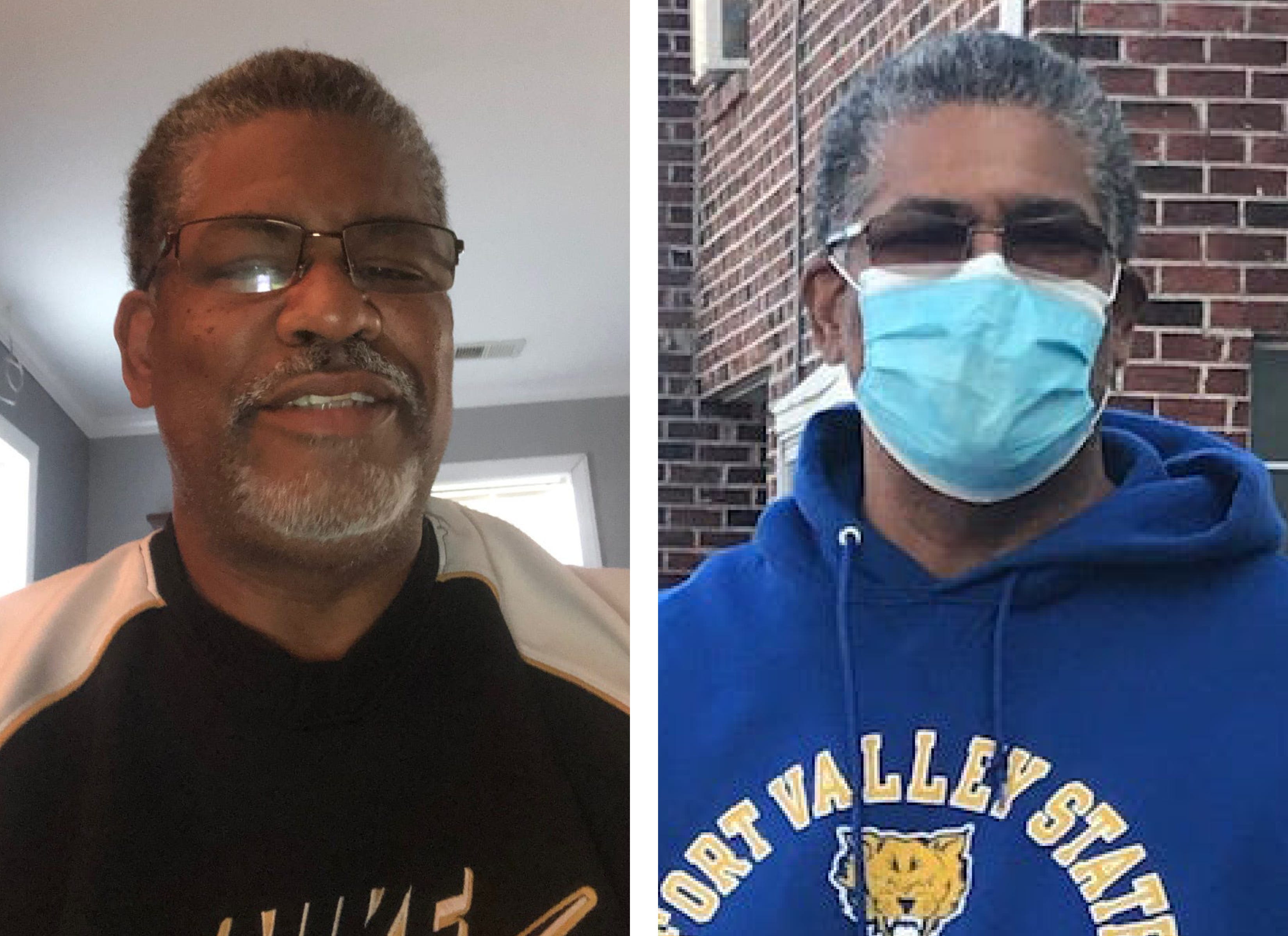 Curtis Jefferson, left, pictured before he got COVID-19 and, right, after he recovered from it. He still isn’t sure where, or how, he got coronavirus.