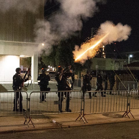 Police fire warning shots over the protesters who 