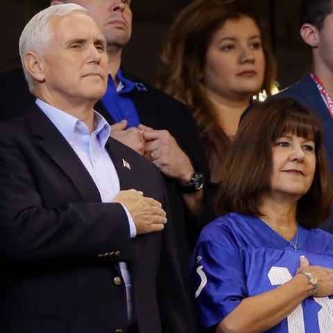 Vice President Mike Pence and his wife, Karen, sta